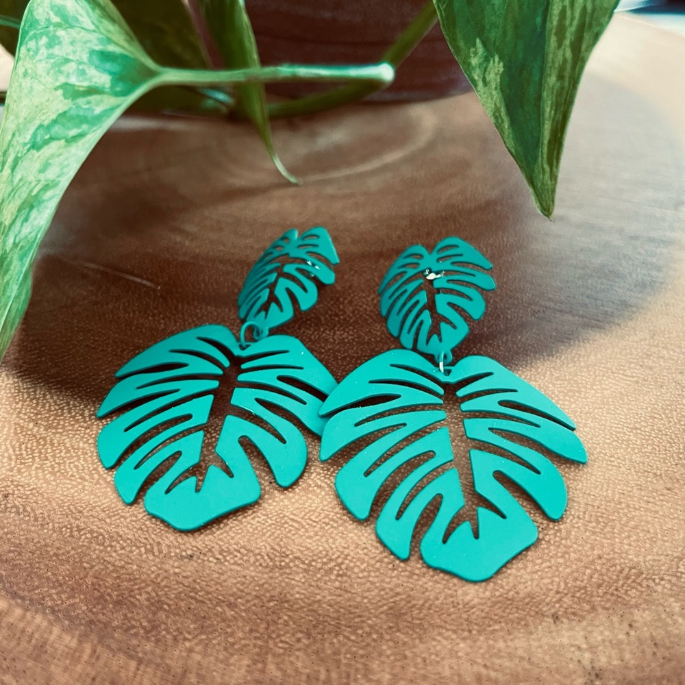 Monstera Leaf Earrings